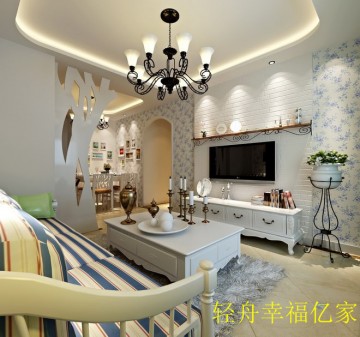 地中海风格清新客厅设计效果图2