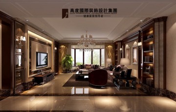 美式古典风格客厅装修效果图