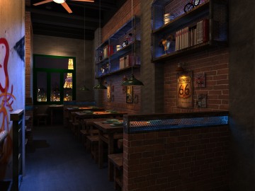 时尚创意公装串吧装修效果图