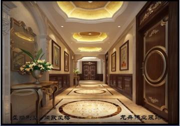 别墅欧式风格过道装修效果图